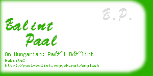 balint paal business card